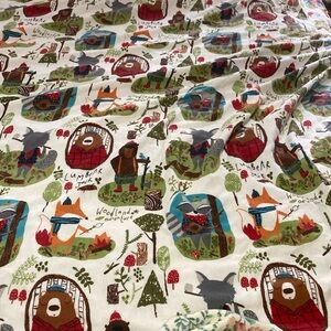 Garnet Hill lumbear Jack woodland adventure flannel duvet cover double queen